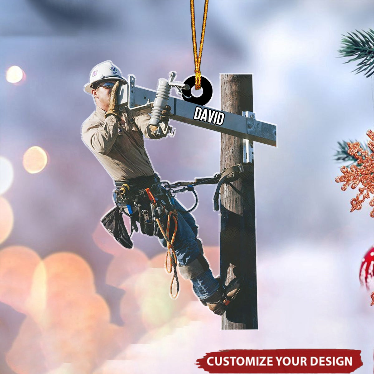 Personalized Lineman Christmas Ornament - Custom Name Lineman Ornament ON1647