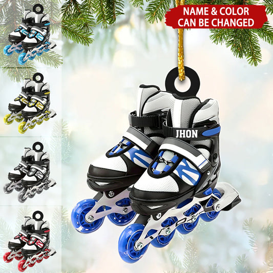 Roller Skate Personalized Christmas Ornament, Custom Name Roller Skate Lovers Ornament ON1736