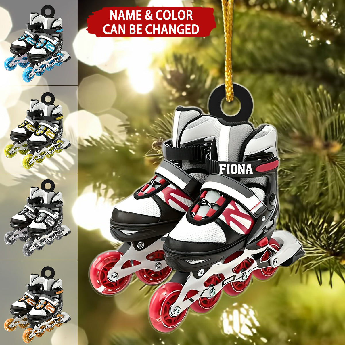 Roller Skate Personalized Christmas Ornament, Custom Name Roller Skate Lovers Ornament ON1736