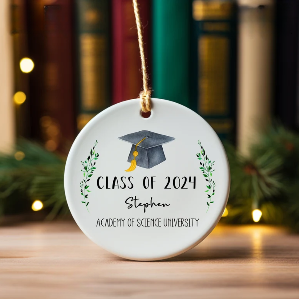 Personalized Class of 2024 Graduation Ornament, Custom College Graduation Ornament With Name ON0265