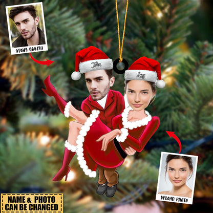 Personalized Couple Acrylic Ornament, Custom Photo Face Couple Christmas Ornament ON1433