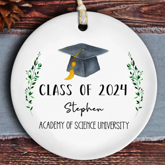 Personalized Class of 2024 Graduation Ornament, Custom College Graduation Ornament With Name ON0265