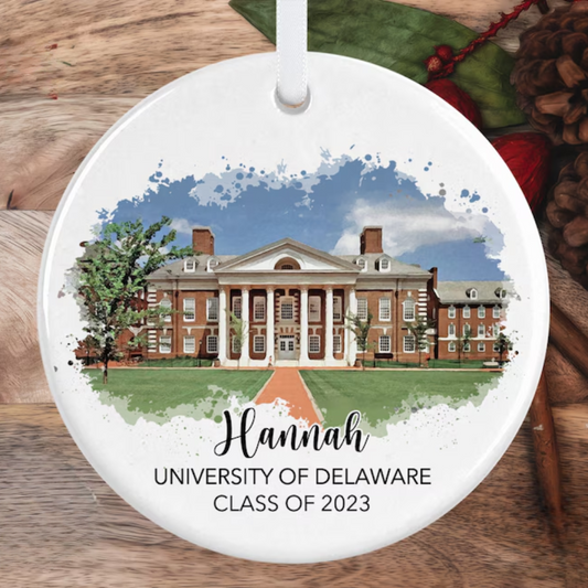 Personalized College Graduation Class of 2024 Ornament, Custom Graduation Christmas Ornament ON0258