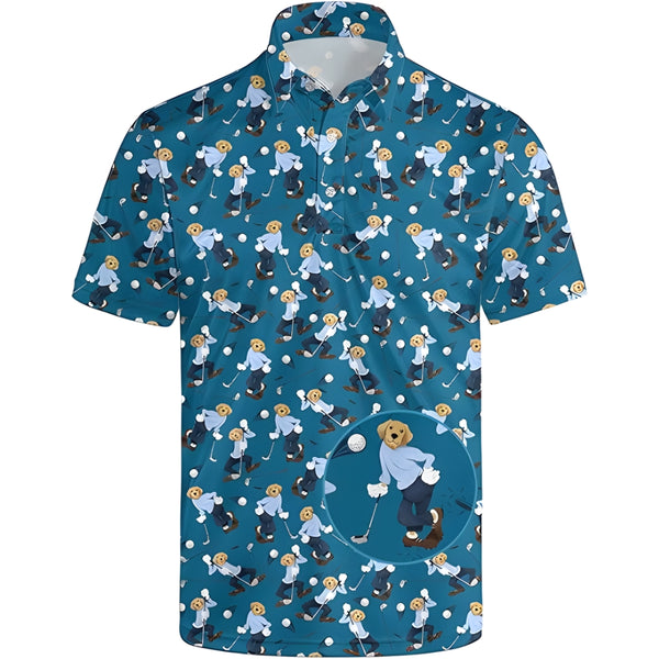 Funny Dog Golf Polo Shirt For Men, Mens Dog Golf Shirts GZ0175