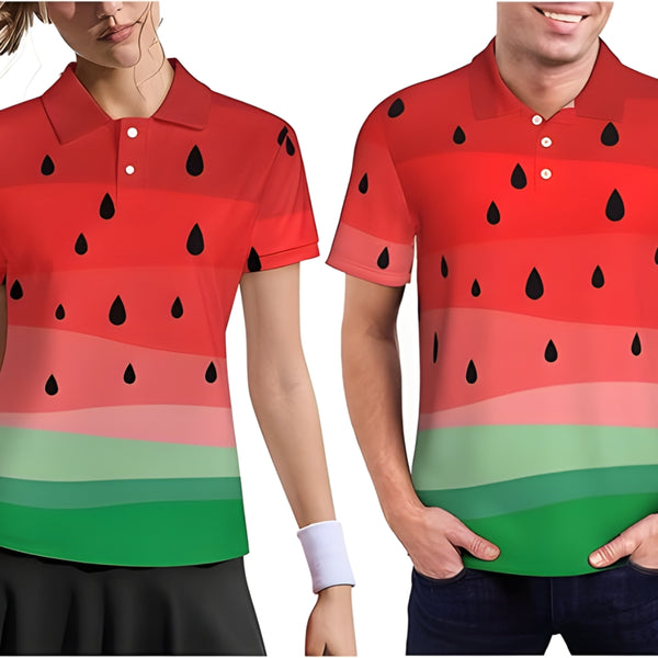 Watermelon Mens And Womens Matching Golf Polo Shirts, Funny Couples Matching Golf Shirts GZ0177