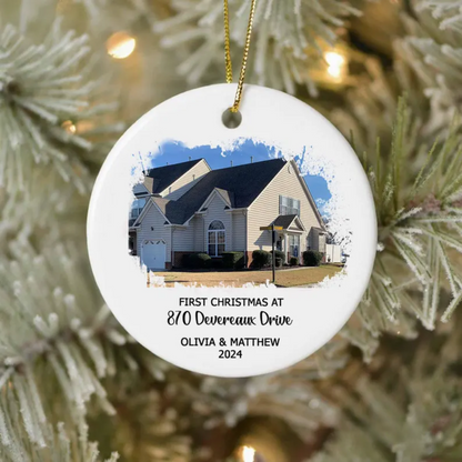 Personalized First Christmas At New Home Ornament 2024, Custom Photo New Home Christmas Ornament With Address ON0119