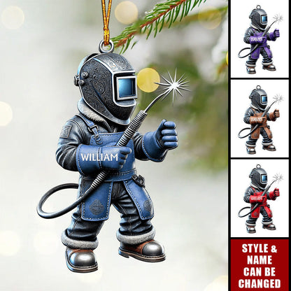 Personalized Welder Custom Name Christmas Ornament, Custom Welder Uniform Ornament ON1394