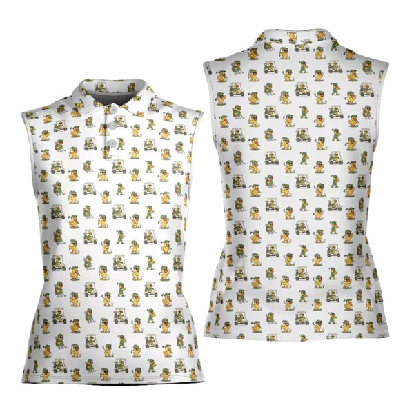 Funny Duck Sleeveless Golf Shirt For Women, Duck Golf Shirt Ladies GE0186