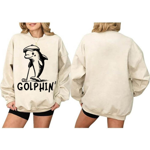 Golphin' Golf Sweatshirt For Men And Women, Funny Dolphin Golf Sweatshirt GE0137