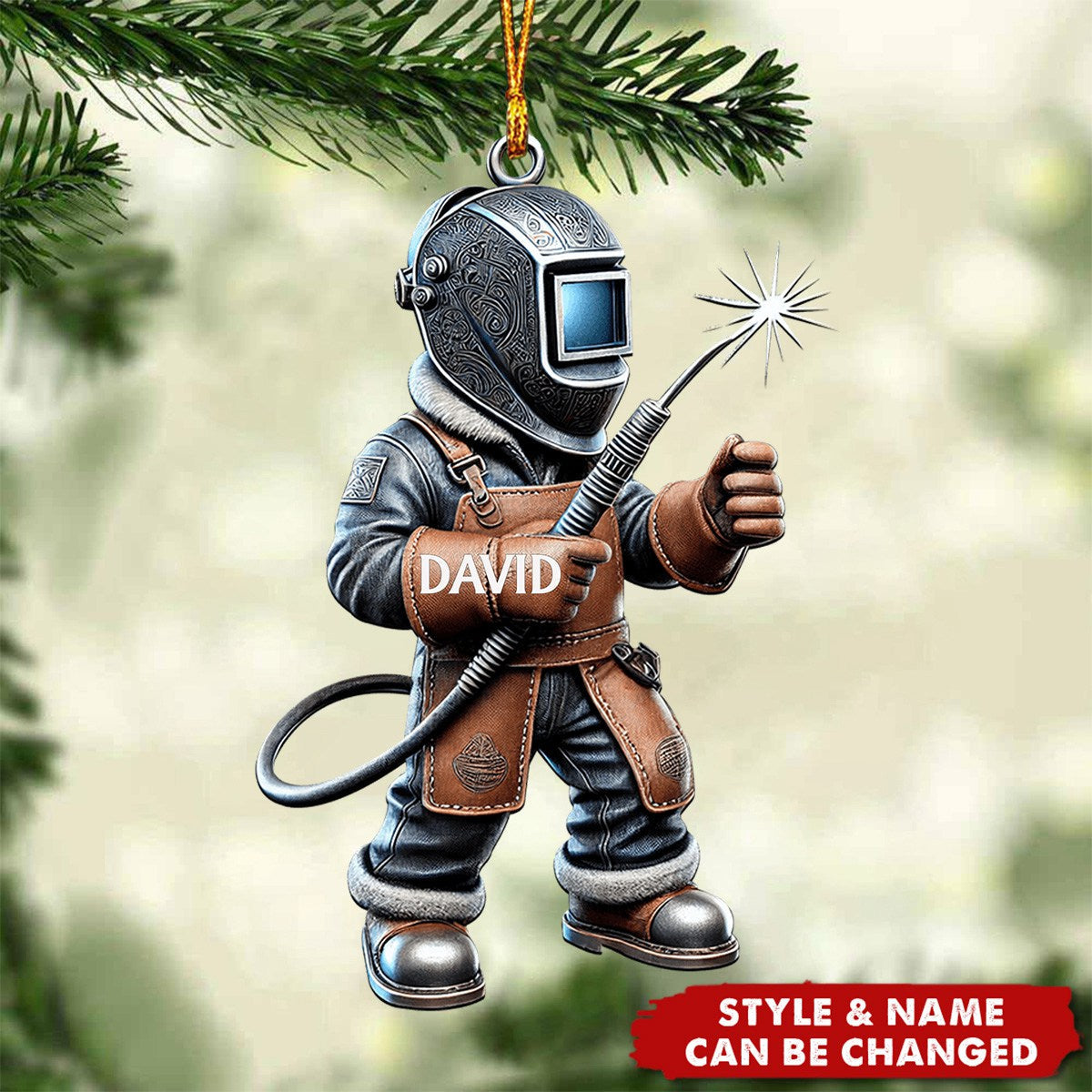 Personalized Welder Custom Name Christmas Ornament, Custom Welder Uniform Ornament ON1394