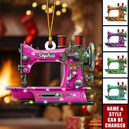 Custom Name Christmas Sewing Machine Personalized Sewing Ornament ON1442