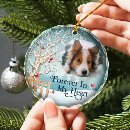 Custom Photo Christmas Will Never Be The Same Without You - Personalized Circle Glass Ornament, Custom I'm Always With You Memorial Ornament ON0323