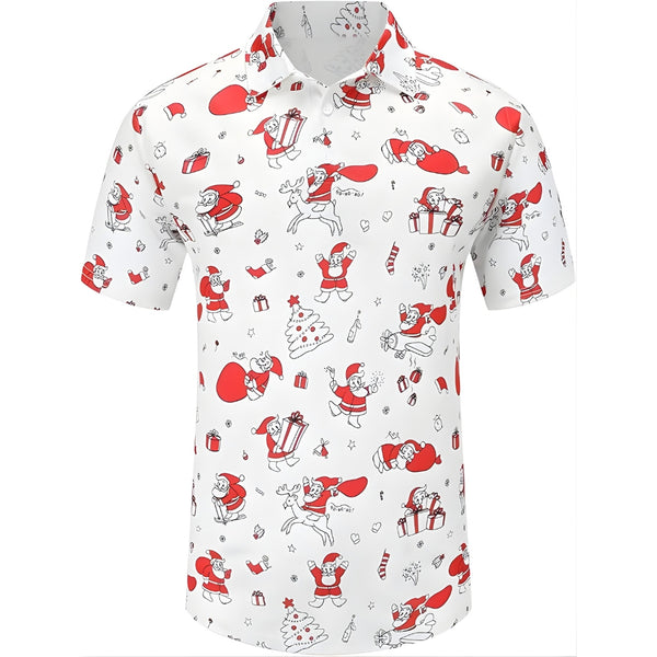 Santa Claus Men's Golf Polo Shirt, Christmas Golf Shirts For Mens GZ0185