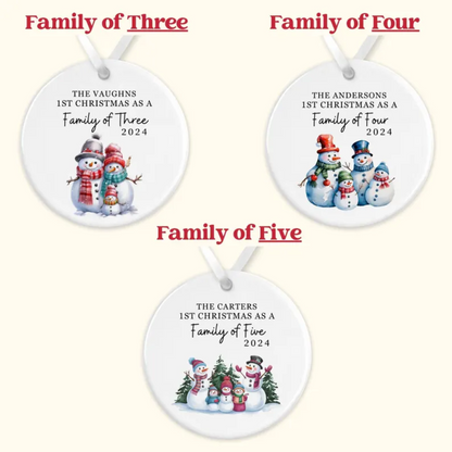 Personalized 1st Christmas As A Family Of Three Ornament 2024, Custom First Christmas Ornament ON0348