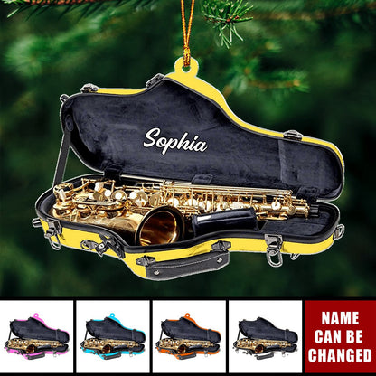 Personalized Saxophone Christmas Ornament, Custom Name Saxophone Player Ornament ON1619