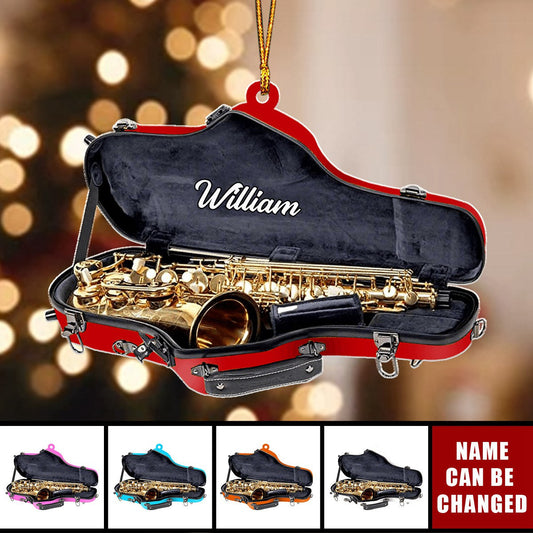 Personalized Saxophone Christmas Ornament, Custom Name Saxophone Player Ornament ON1619