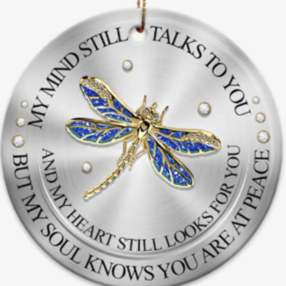 My Mind Still Talks To You - Personalized Ceramic Ornament, Custom Photo Memorial Ornament, Custom In Memory Of Love One Keepsake Ornament ON0127