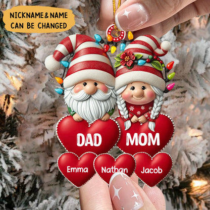 Christmas Grandma & Grandpa Mom & Dad With Heart Kids Personalized Ornament, Grandma And Grandpa Ornament 2024 ON0015