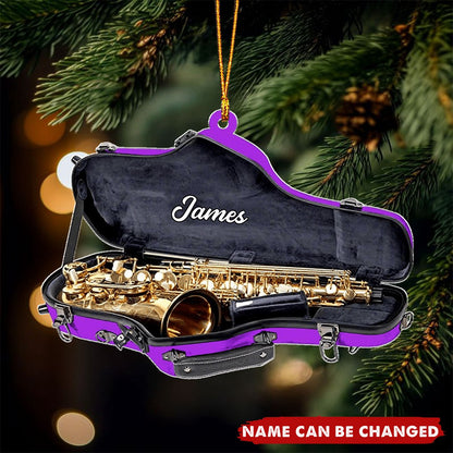 Personalized Saxophone Christmas Ornament, Custom Name Saxophone Player Ornament ON1619