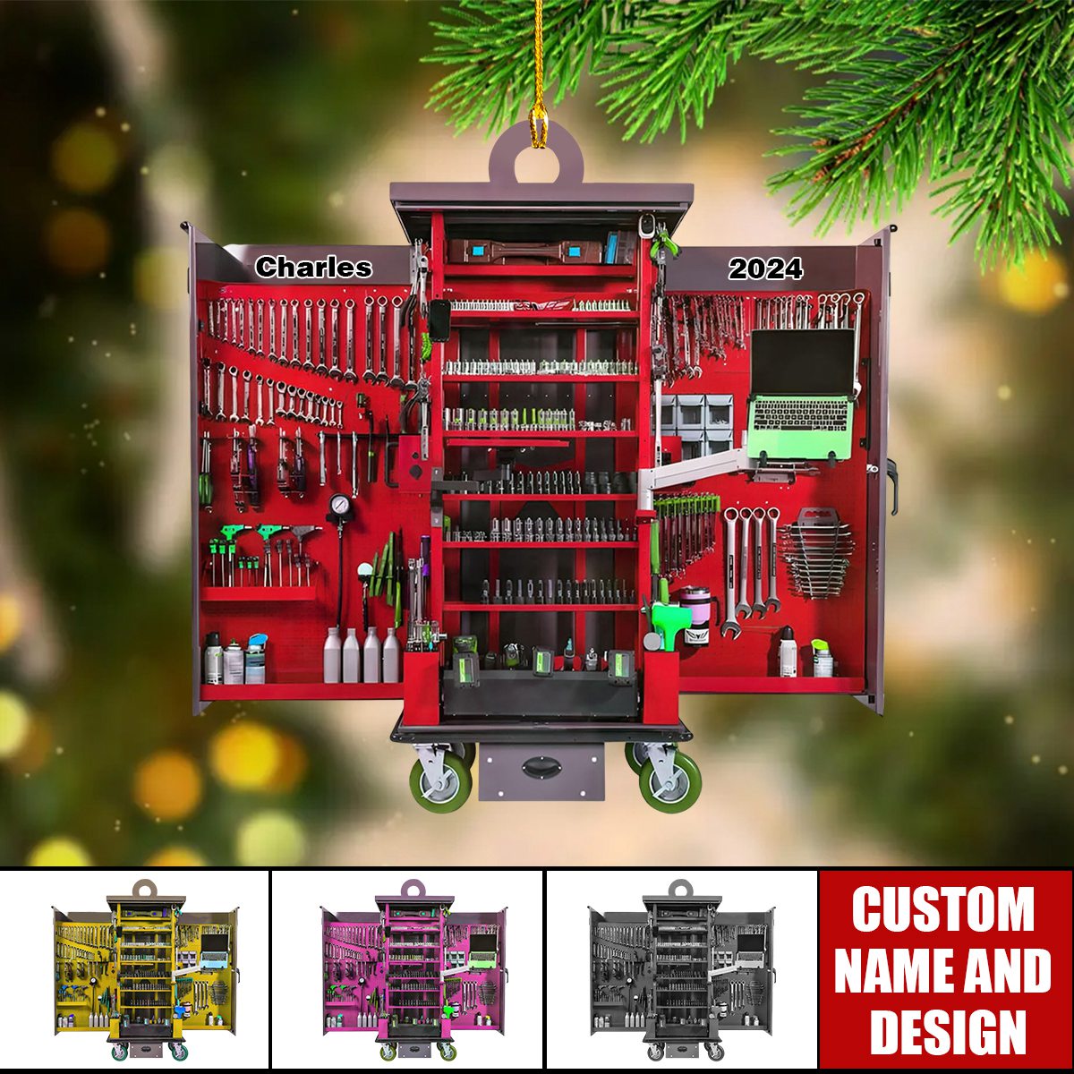 Personalized Mechanic Tools Christmas Ornament, Custom Name Mechanic Worker Lover Ornament 2024 New Release ON1421