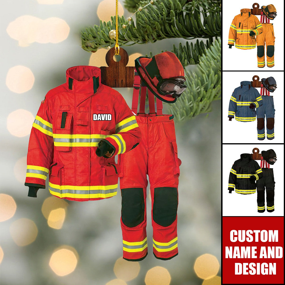 Personalized Firefighter Uniform Christmas Ornament, Custom Name Firefighter Ornament 2024 New Release ON1420