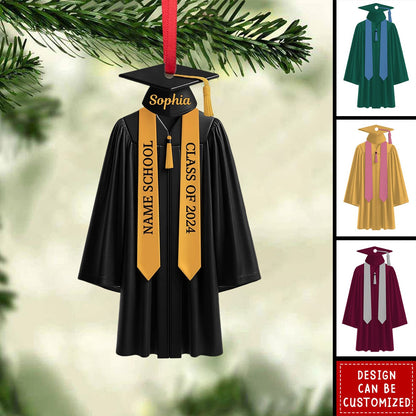 Graduation Ornament, 2024 College Graduation - Personalized Acrylic Ornament, Custom Graduation Christmas Ornament 2024 ON0182