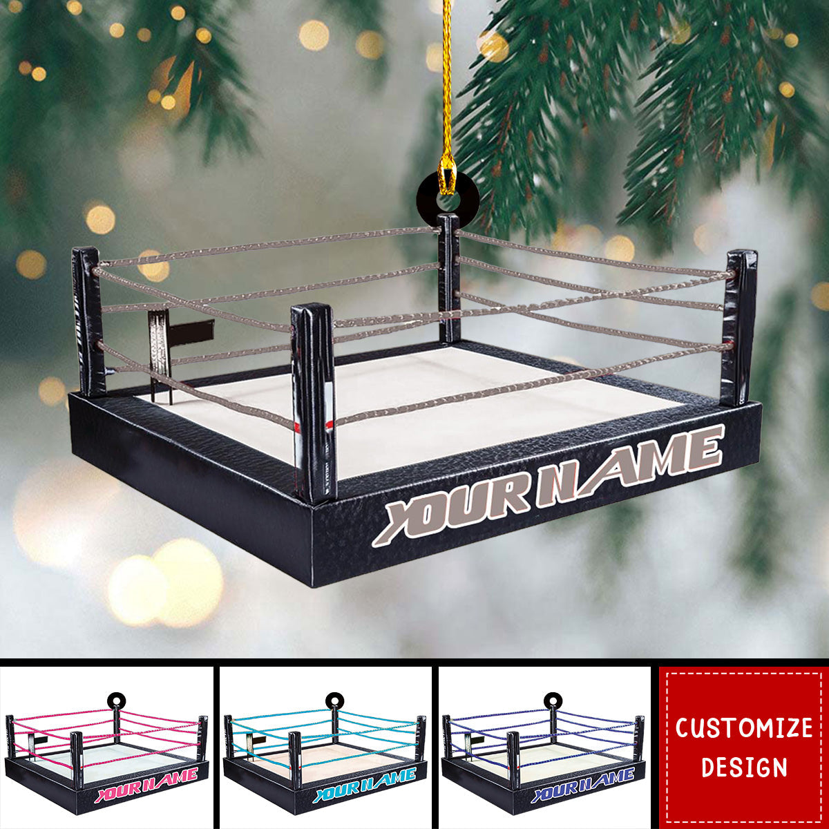 Personalized Wrestling Christmas Ornament, Custom Name Wrestler Ornament 2024 New Release ON1403