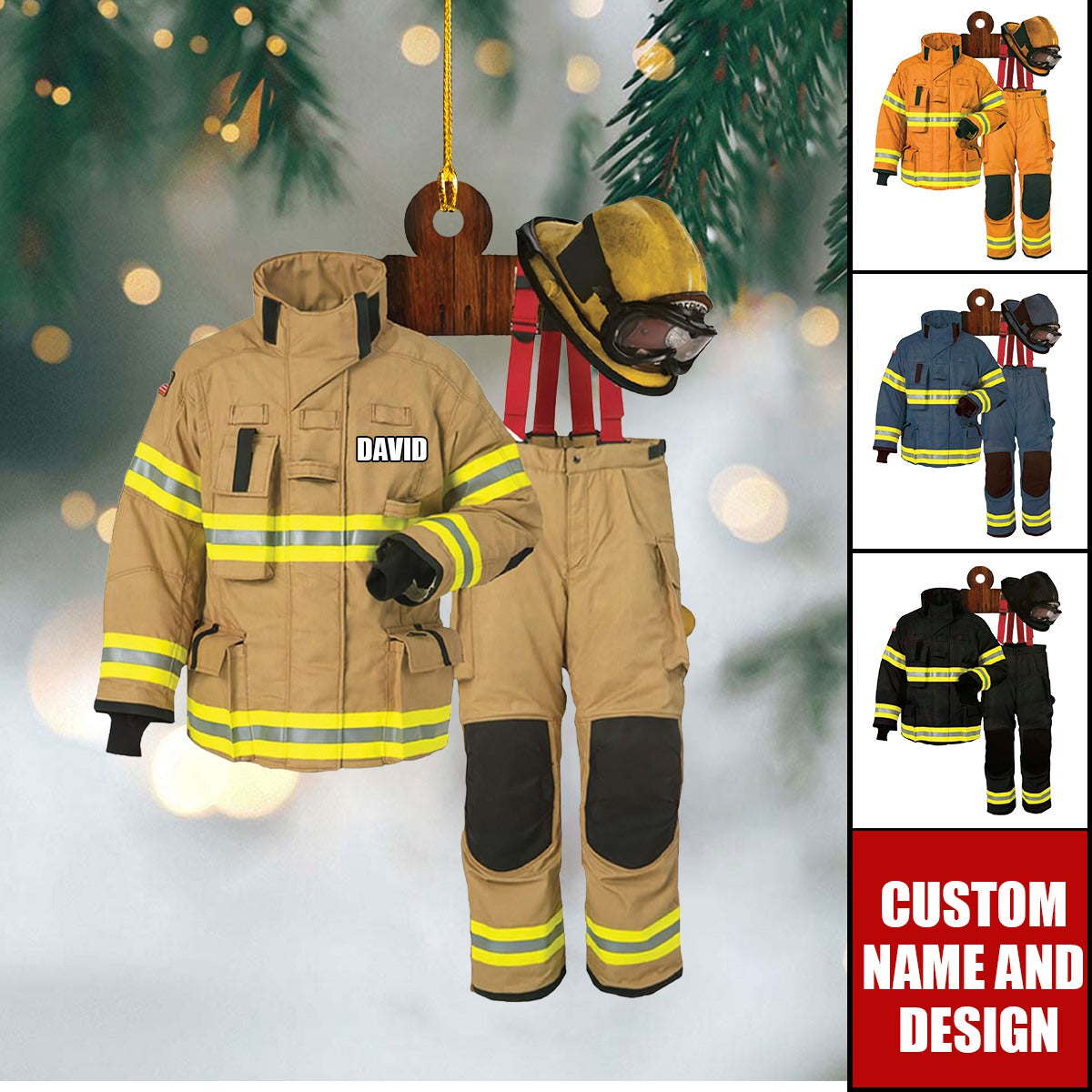 Personalized Firefighter Uniform Christmas Ornament, Custom Name Firefighter Ornament 2024 New Release ON1420