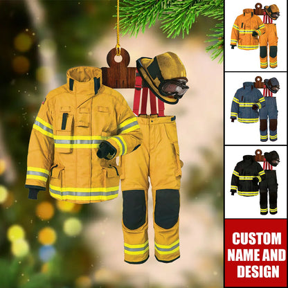 Personalized Firefighter Uniform Christmas Ornament, Custom Name Firefighter Ornament 2024 New Release ON1420