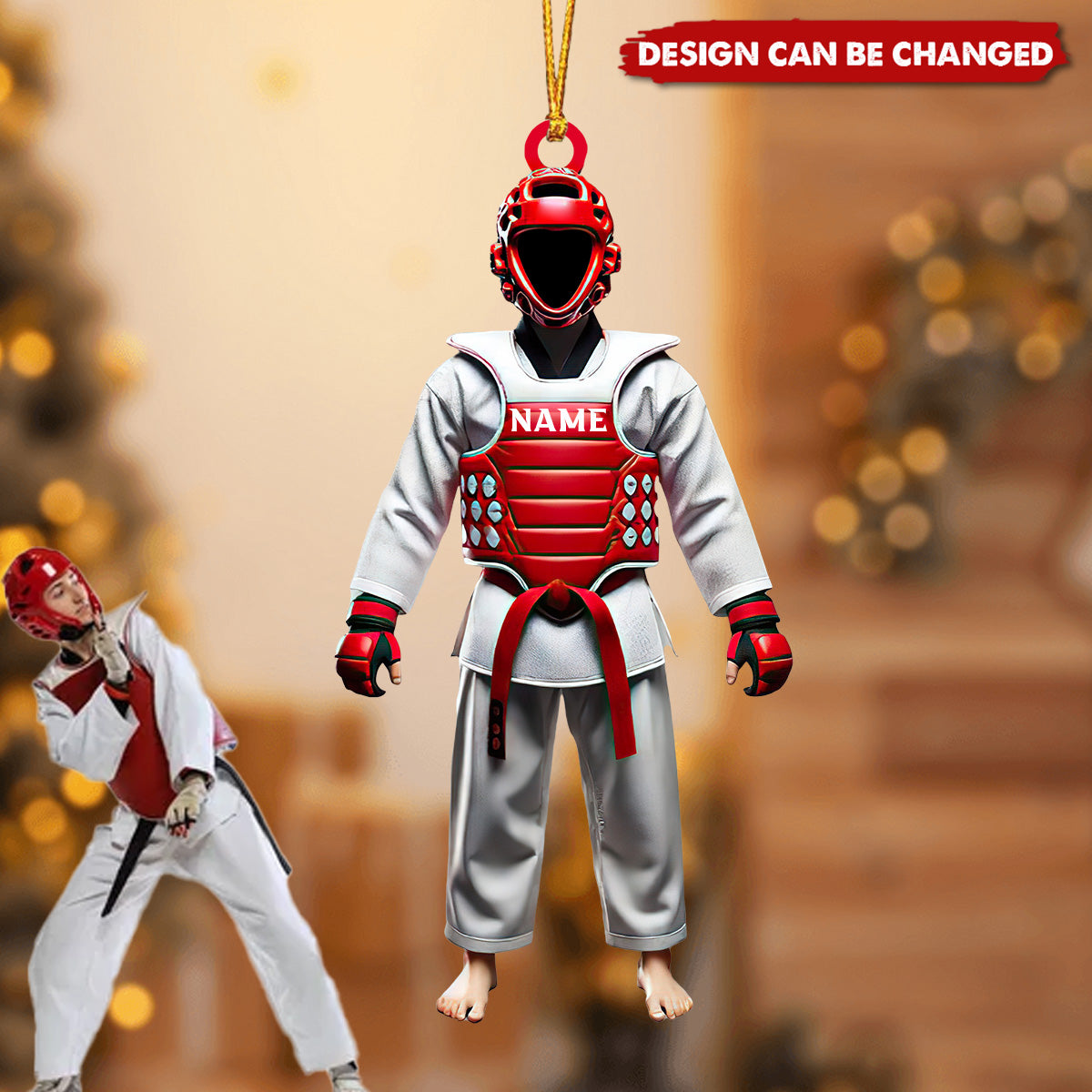 Custom Name and Face Taekwondo Ornament, Taekwondo Christmas Gift, Personalized Taekwondo Ornament ON1395