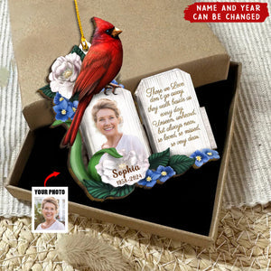 Cardinal Christmas Those We Love Don't Go Away - Personalized Wooden Ornament, Custom Photo Memorial Ornament 2024 ON1014