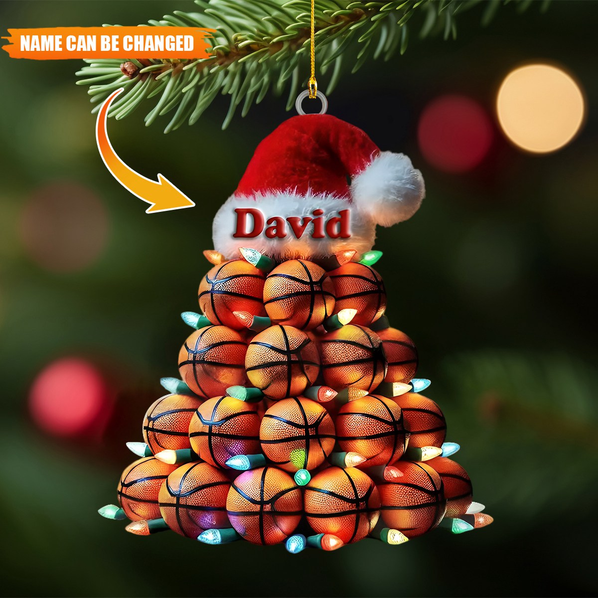 Custom Name Basketball Christmas Tree Ornament, Personalized Basketball Lover Ornament ON1624