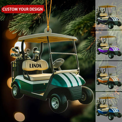 Golf Cart Personalized Christmas Ornament, Custom Name Golf Lover Ornament 2024 ON1563