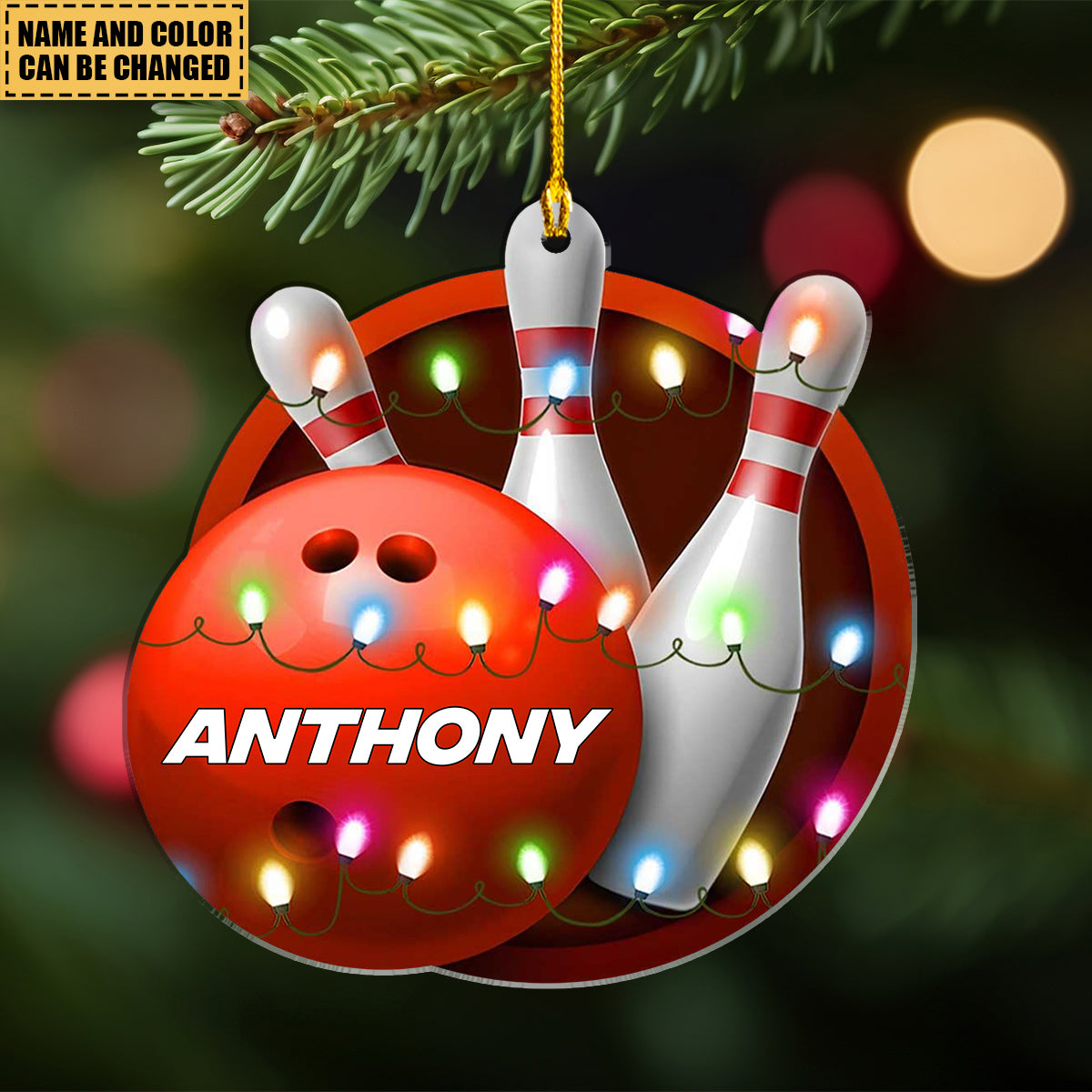 Personalized Bowling Ball Ornaments, Custom Name Bowling Lover Christmas Ornament ON1426