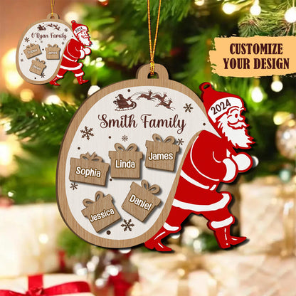 Personalized Santa Claus Family Christmas Ornament, Custom Family Christmas Ornament 2024 ON1087