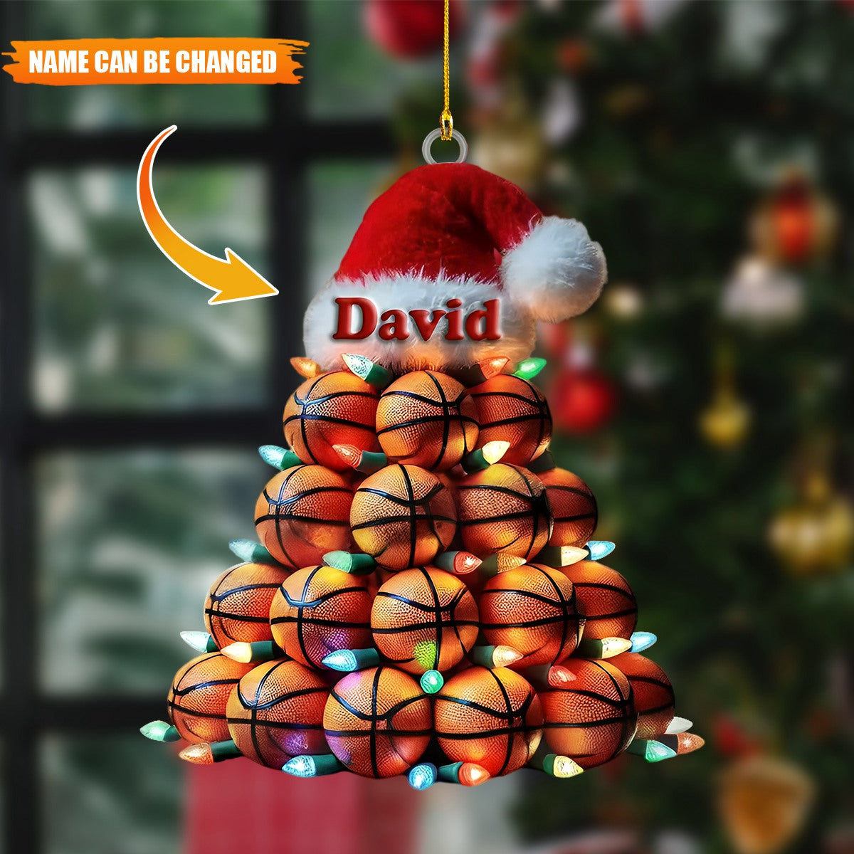 Custom Name Basketball Christmas Tree Ornament, Personalized Basketball Lover Ornament ON1624