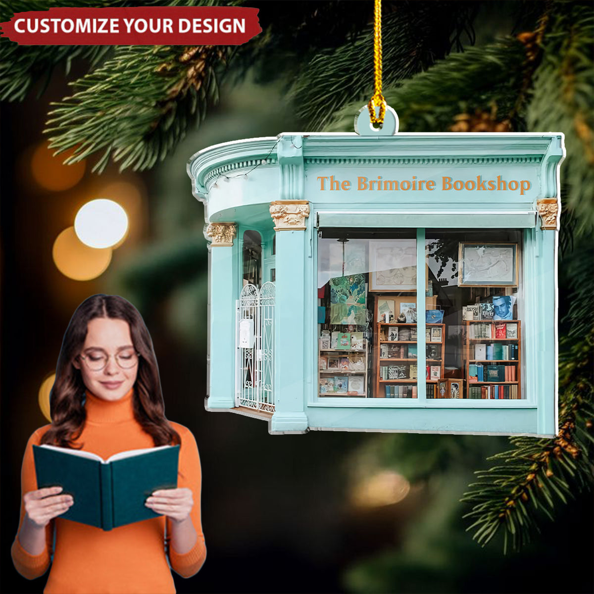 Personalized Bookstore Christmas Ornament - Custom Book Lovers Ornament ON1522