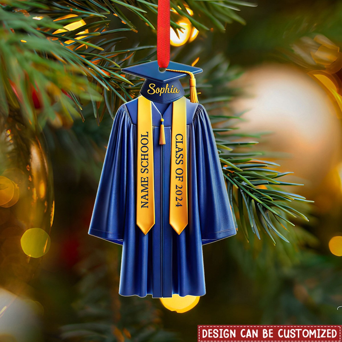 Graduation Ornament, 2024 College Graduation - Personalized Acrylic Ornament, Custom Graduation Christmas Ornament 2024 ON0182