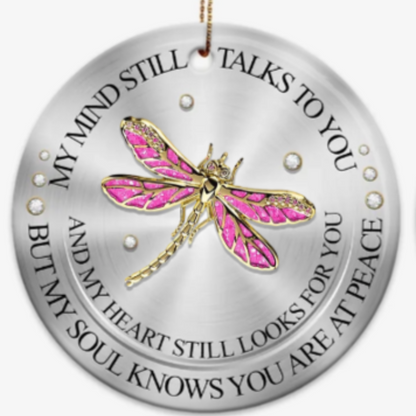 My Mind Still Talks To You - Personalized Ceramic Ornament, Custom Photo Memorial Ornament, Custom In Memory Of Love One Keepsake Ornament ON0127