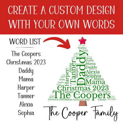 Personalized Family Tree Christmas Ornament 2024, Custom Name Large Family Christmas Ornament ON0406