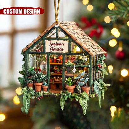 Personalized Greenhouse Garden Christmas Ornament-Custom Name Garden Lovers Ornament 2024 ON1693