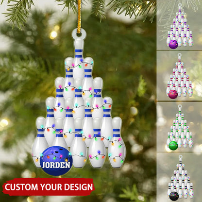 Bowling Balls Personalized Christmas Ornament, Custom Name Bowling Club Members Ornament ON1408