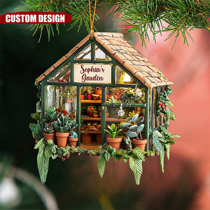 Personalized Greenhouse Garden Christmas Ornament-Custom Name Garden Lovers Ornament 2024 ON1693