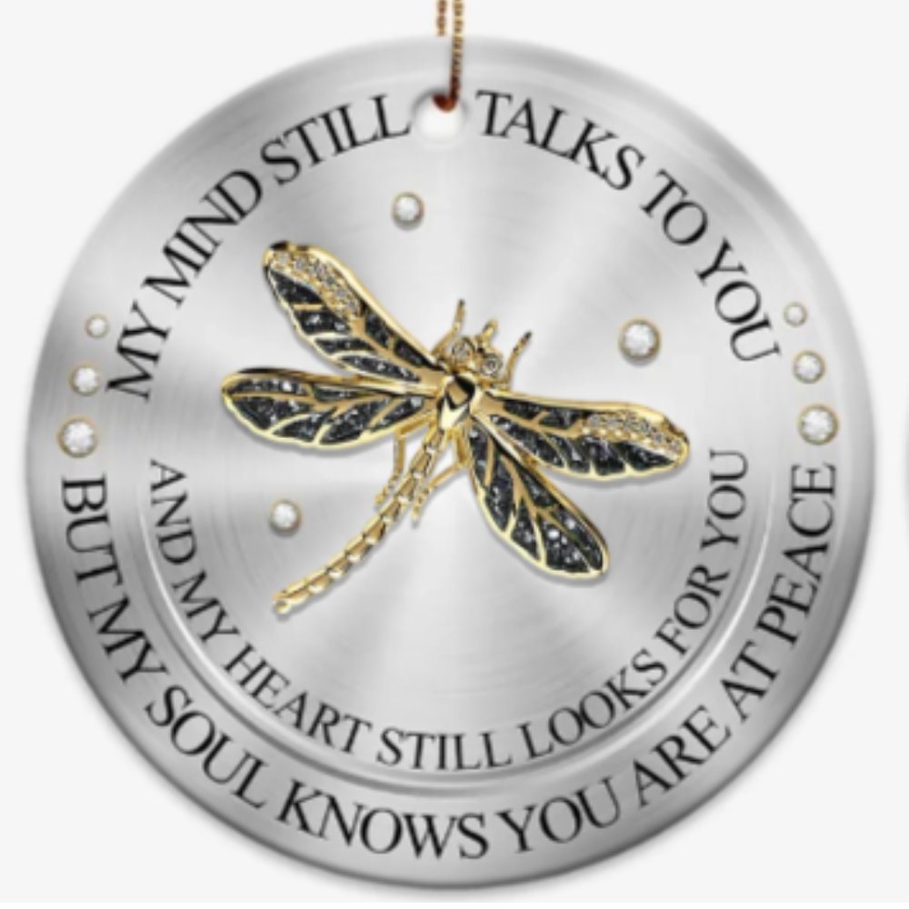 My Mind Still Talks To You - Personalized Ceramic Ornament, Custom Photo Memorial Ornament, Custom In Memory Of Love One Keepsake Ornament ON0127