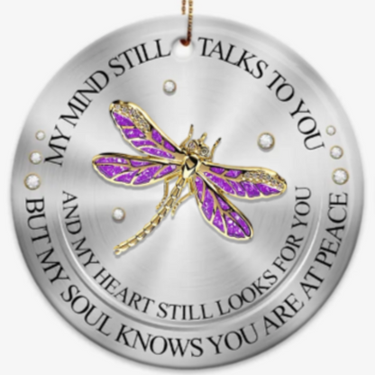 My Mind Still Talks To You - Personalized Ceramic Ornament, Custom Photo Memorial Ornament, Custom In Memory Of Love One Keepsake Ornament ON0127