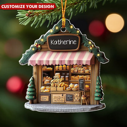 Custom Name Bakery - Personalized Acrylic Christmas Ornament, Custom Name Baking Lover Ornament ON1546