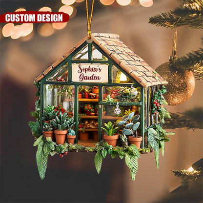 Personalized Greenhouse Garden Christmas Ornament-Custom Name Garden Lovers Ornament 2024 ON1693