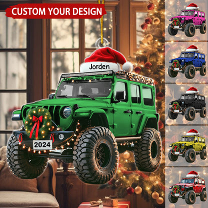 Christmas Style Off-road Car Personalized Christmas Ornament, Custom Name Car Lover Ornament ON1627