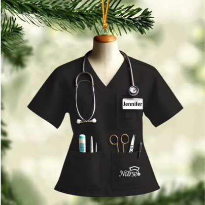 Nurse Uniform Custom Name Ornament, Personalized Nurse Christmas Ornament 2024 ON1558