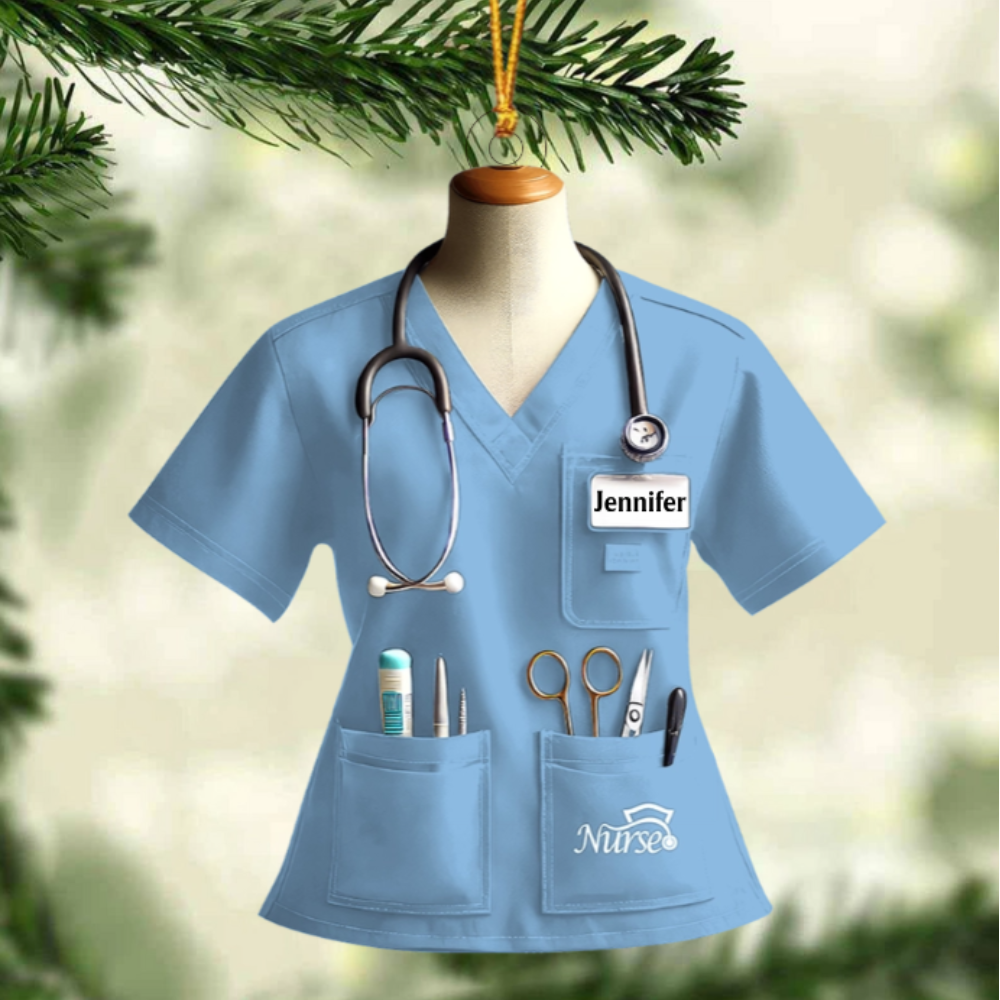 Nurse Uniform Custom Name Ornament, Personalized Nurse Christmas Ornament 2024 ON1558